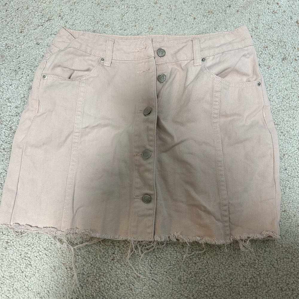 Pink Denim Skirt